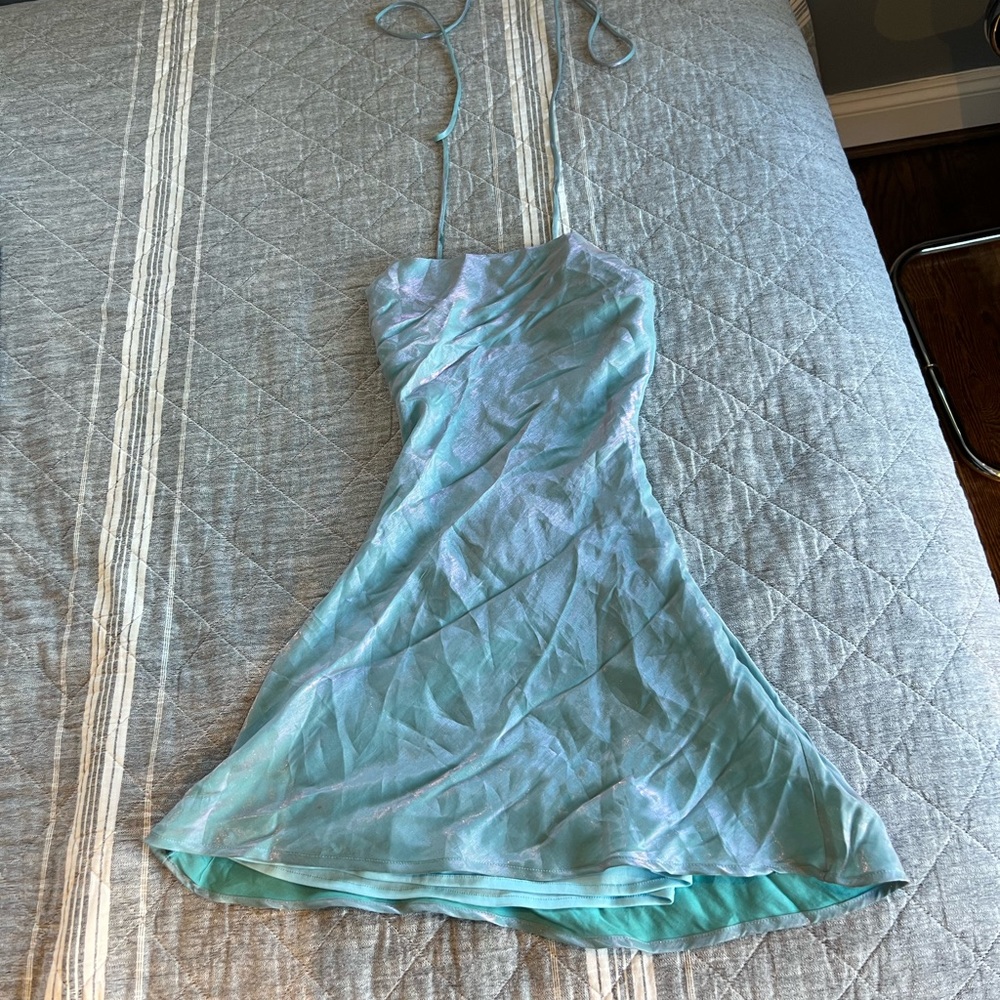 Princess Polly light blue iridescent dress, worn once